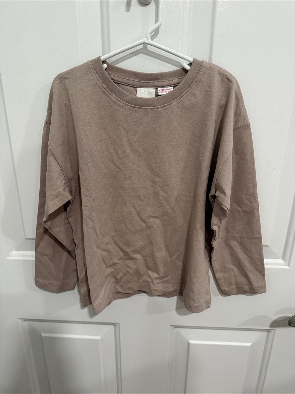 Zara Kids Long Sleeve Tee in Taupe